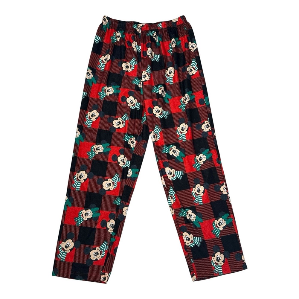 Disney Mickey Mouse Christmas 2 Pc Pajama Set Womens L Long Sleeve Top & Pant - Picture 3 of 12